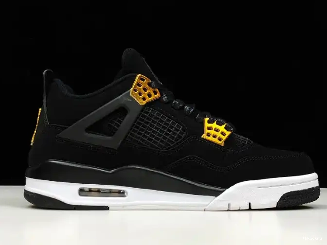 Rep TBkick Gold-White Metallic Air 4 308497-032 Black Jordan Royalty 0513